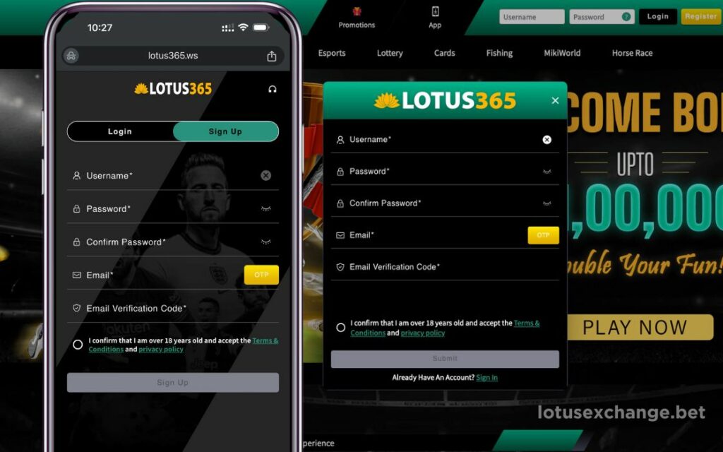 lotus exchange registration